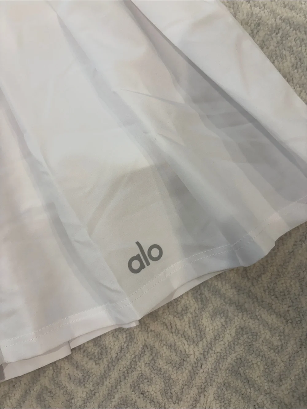 ALO Yoga White Pleated Skirt